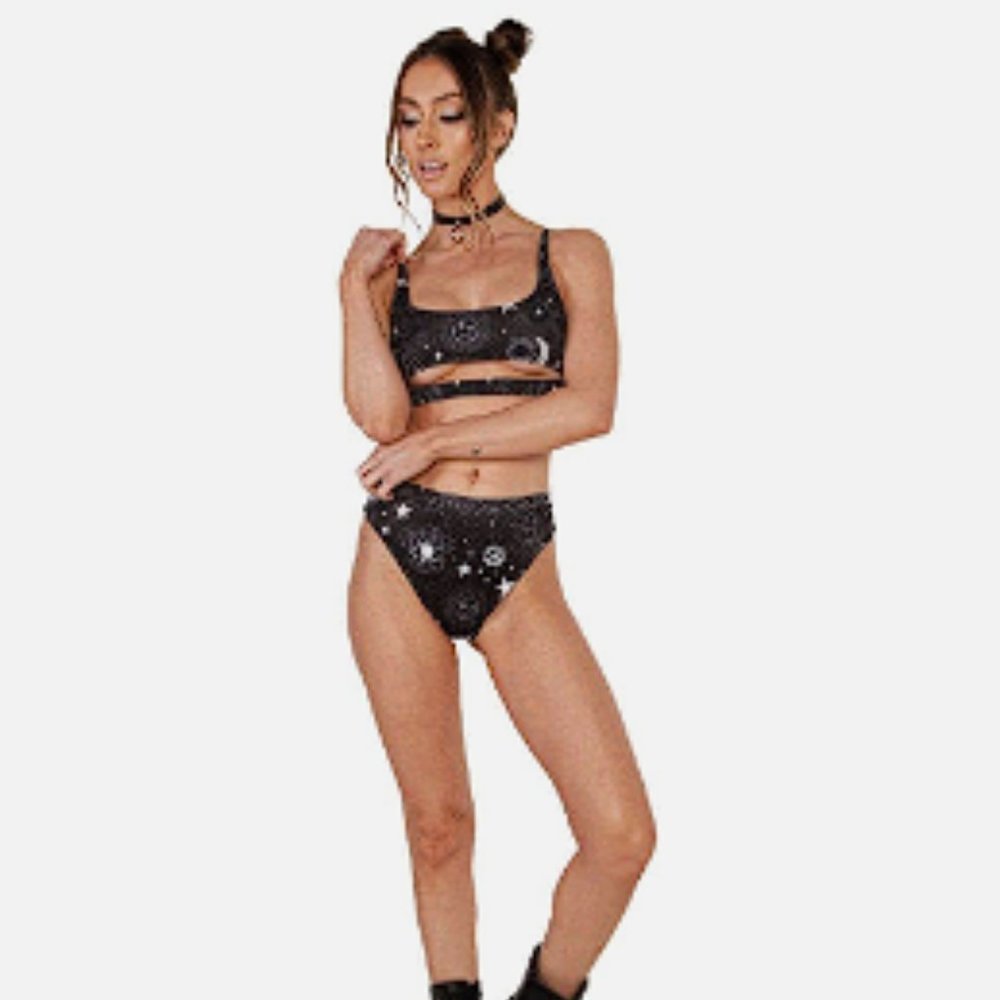 iHeartRaves Celestial High Cut Bottoms - Picture 4 of 7